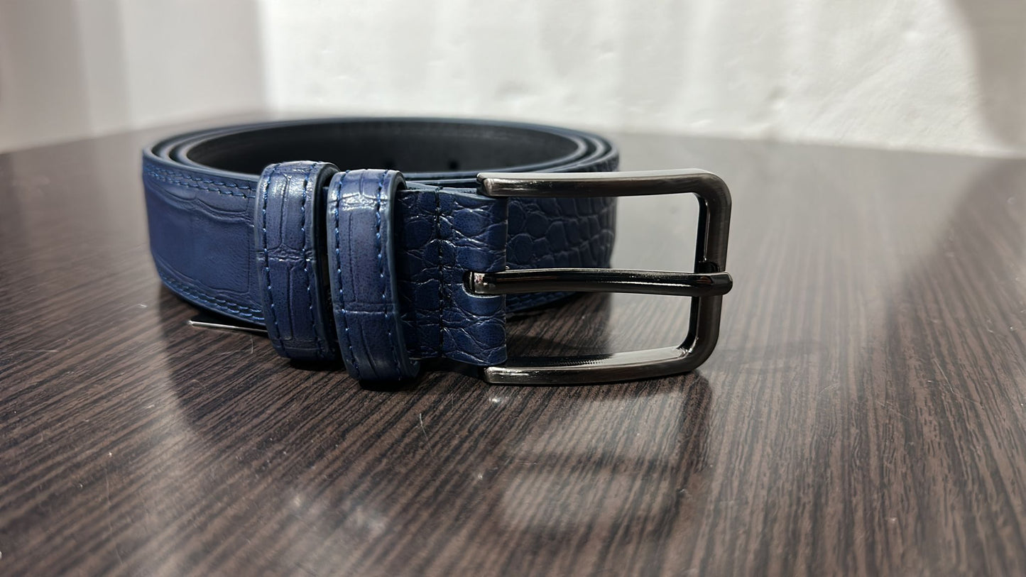 CINTURA PITONATA BLU