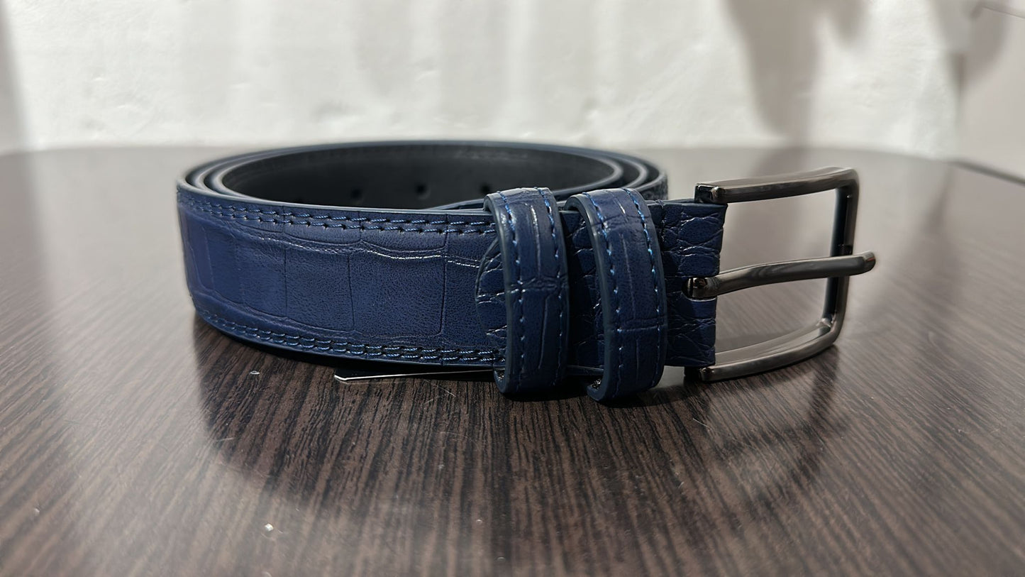 CINTURA PITONATA BLU