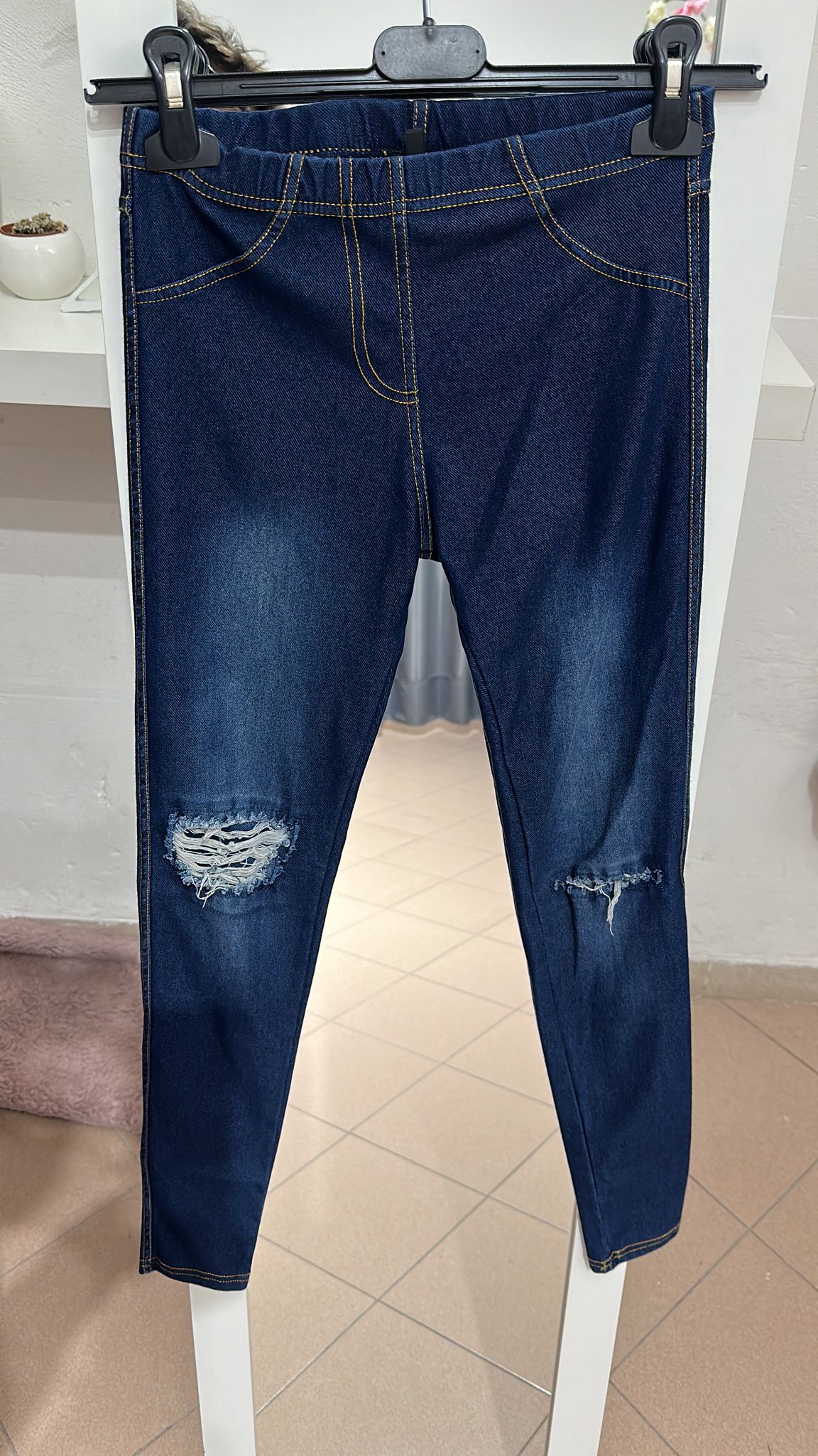 LEGGINS JEANS TAGLIO