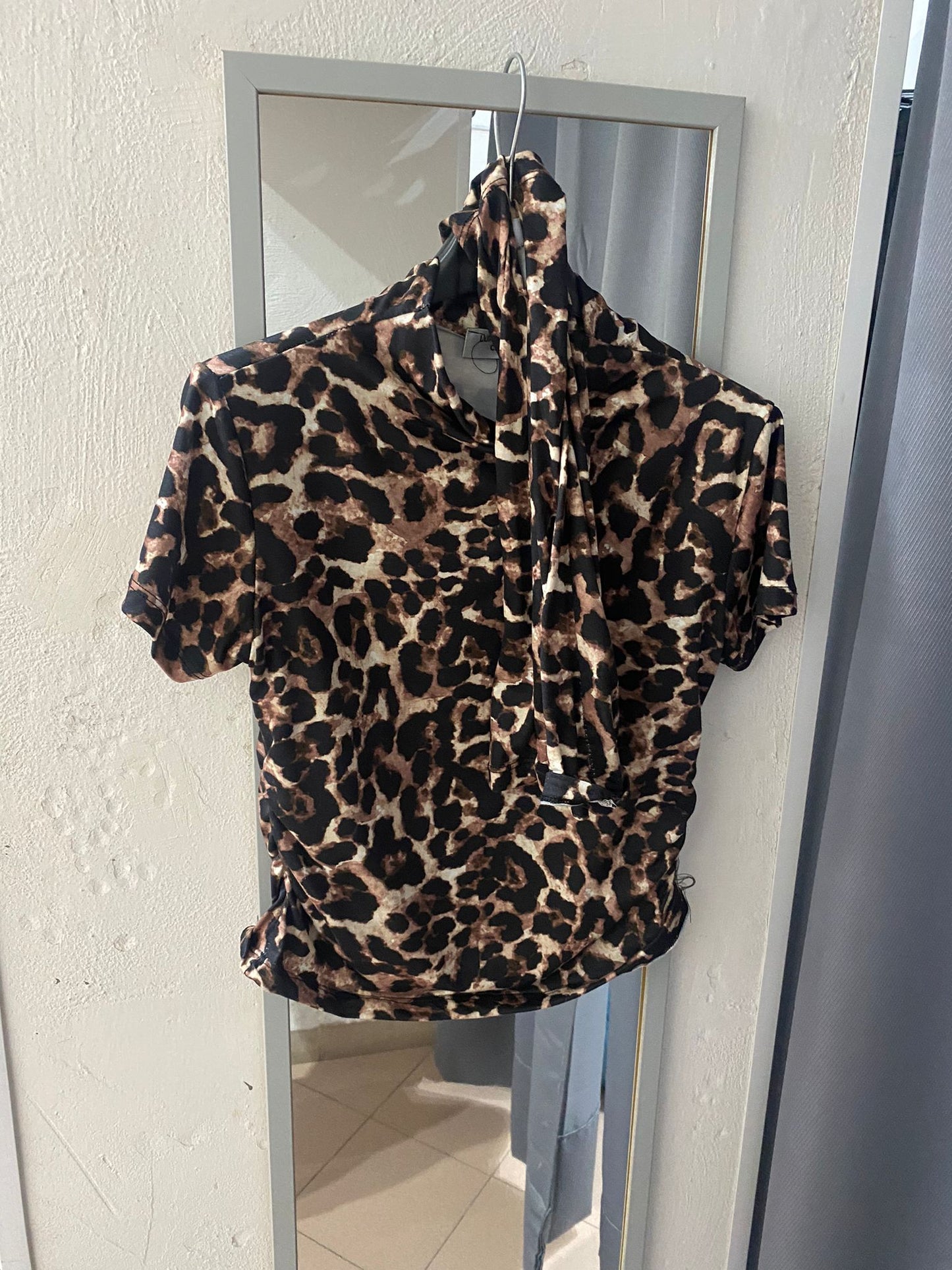 MAGLIA MANICOTTO LEOPARDATA