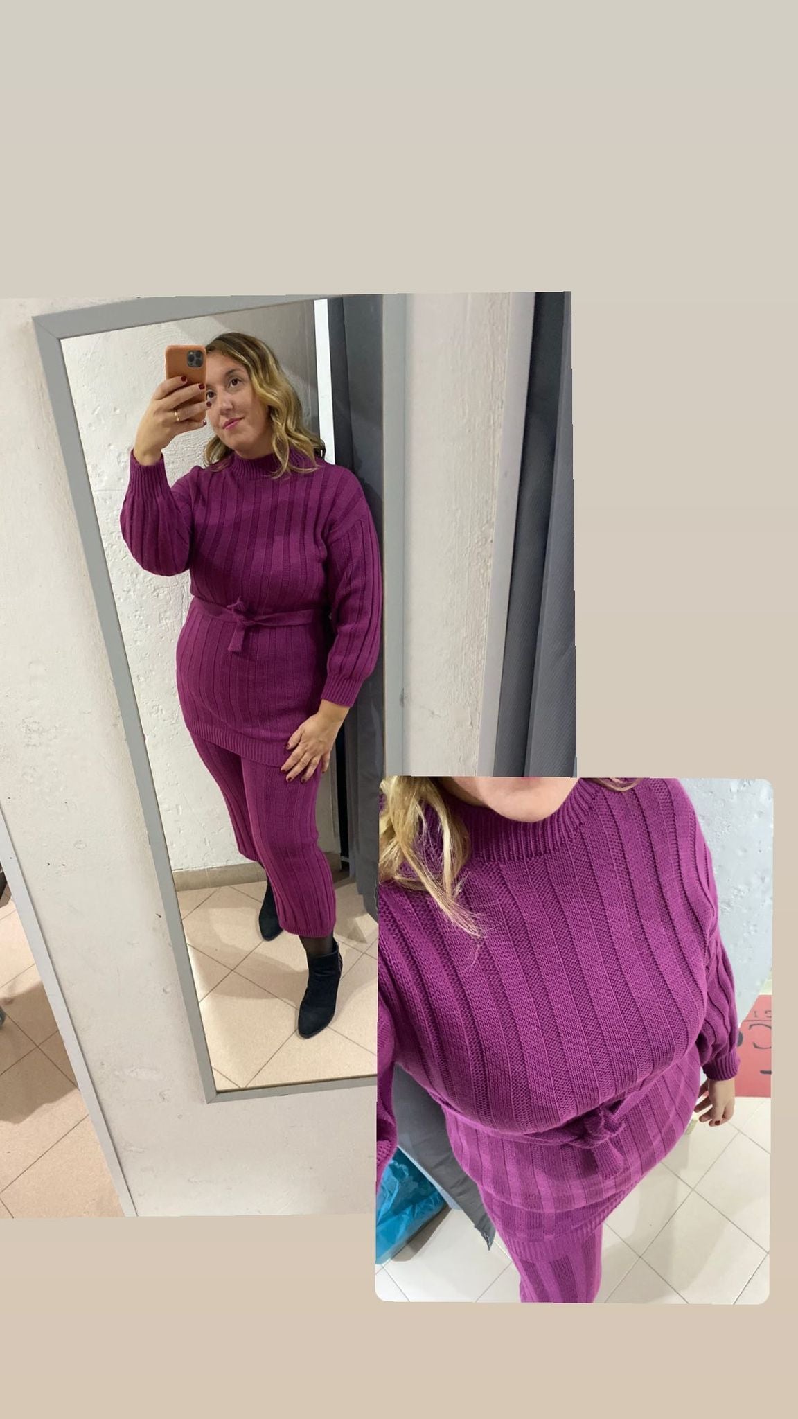 COORDINATO IN LANA A COSTINE
