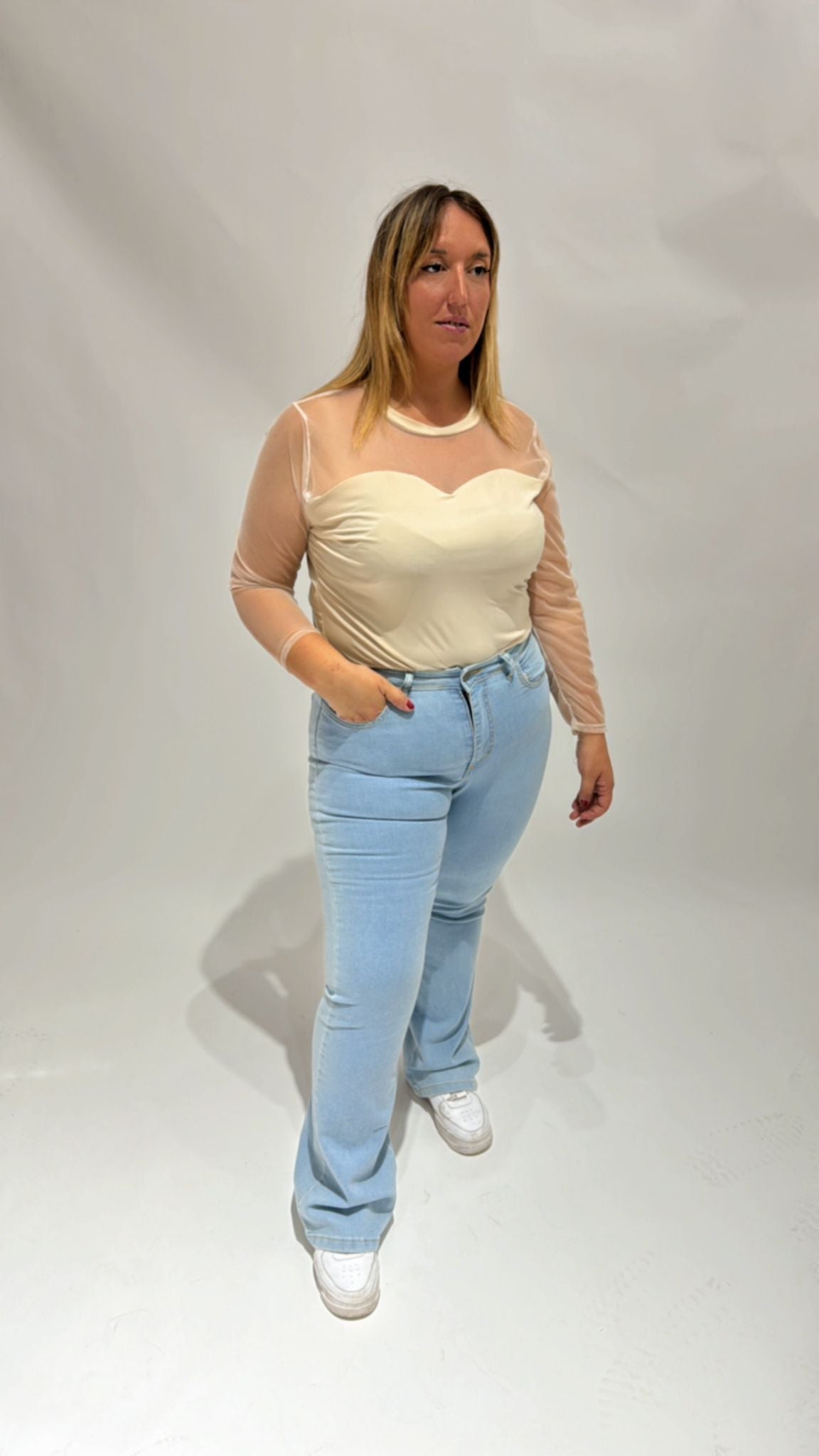 JEANS CHIARO A ZAMPA
