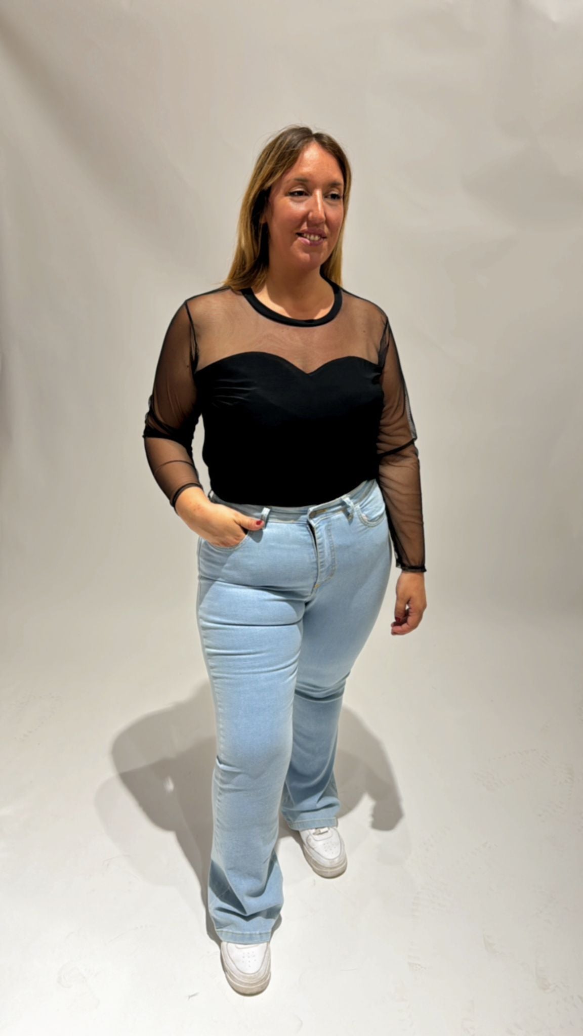 JEANS CHIARO A ZAMPA